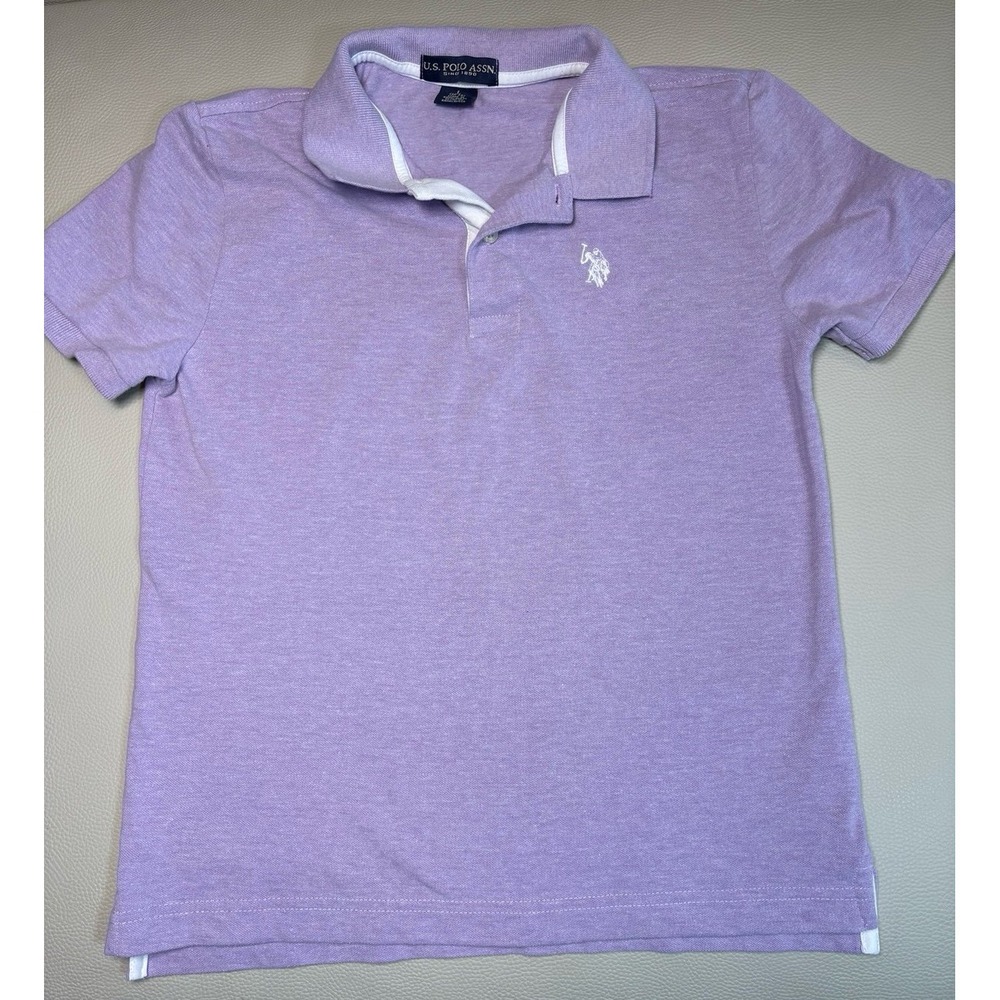 Youth boys size large (10/12) U.S. Polo Assn. Lavender short sleeve polo shirt.